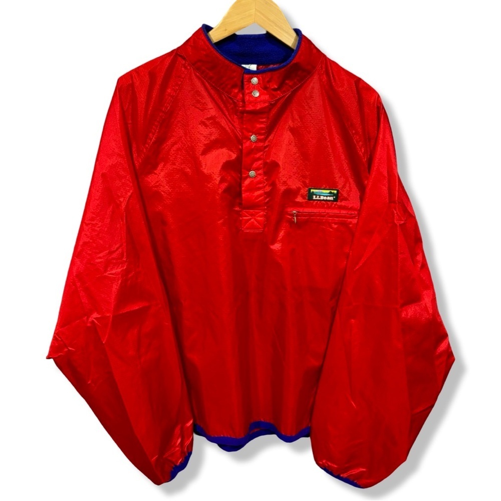 Vintage 90s L.L. Bean Men's Red Pullover Windbreaker